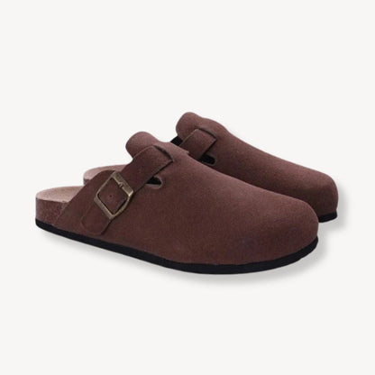 BerlinGlamour | Suède klompen met gesp, unisex 3