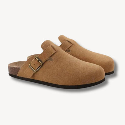 BerlinGlamour | Suède klompen met gesp, unisex 4