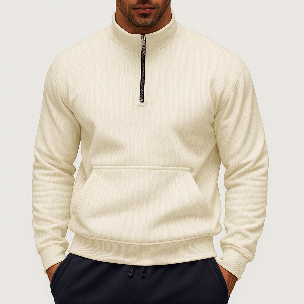 BerlinGlamour | Sweatshirt met halve rits 1