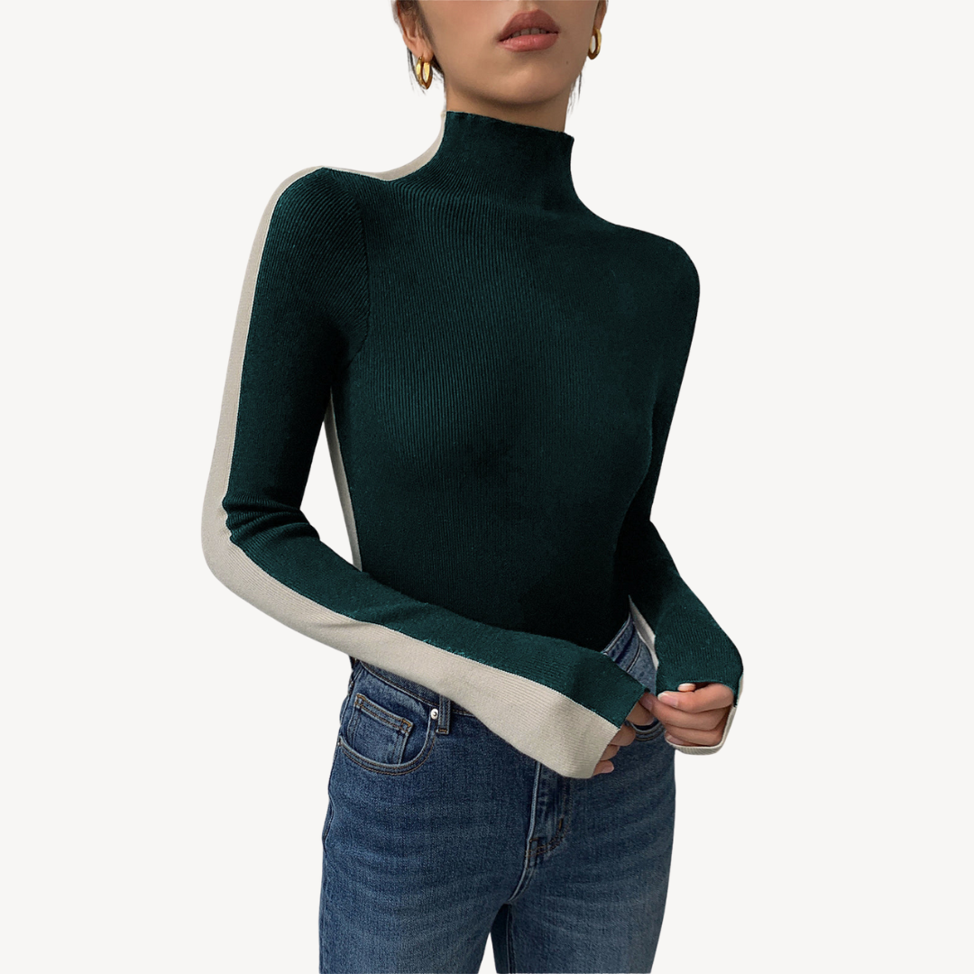 BerlinGlamour | Tweekleurige coltrui voor dames 1
