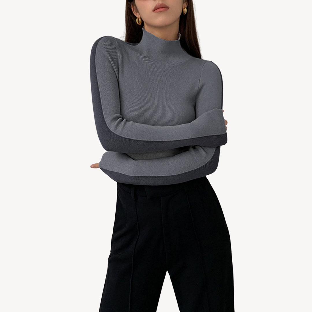 BerlinGlamour | Tweekleurige coltrui voor dames 4