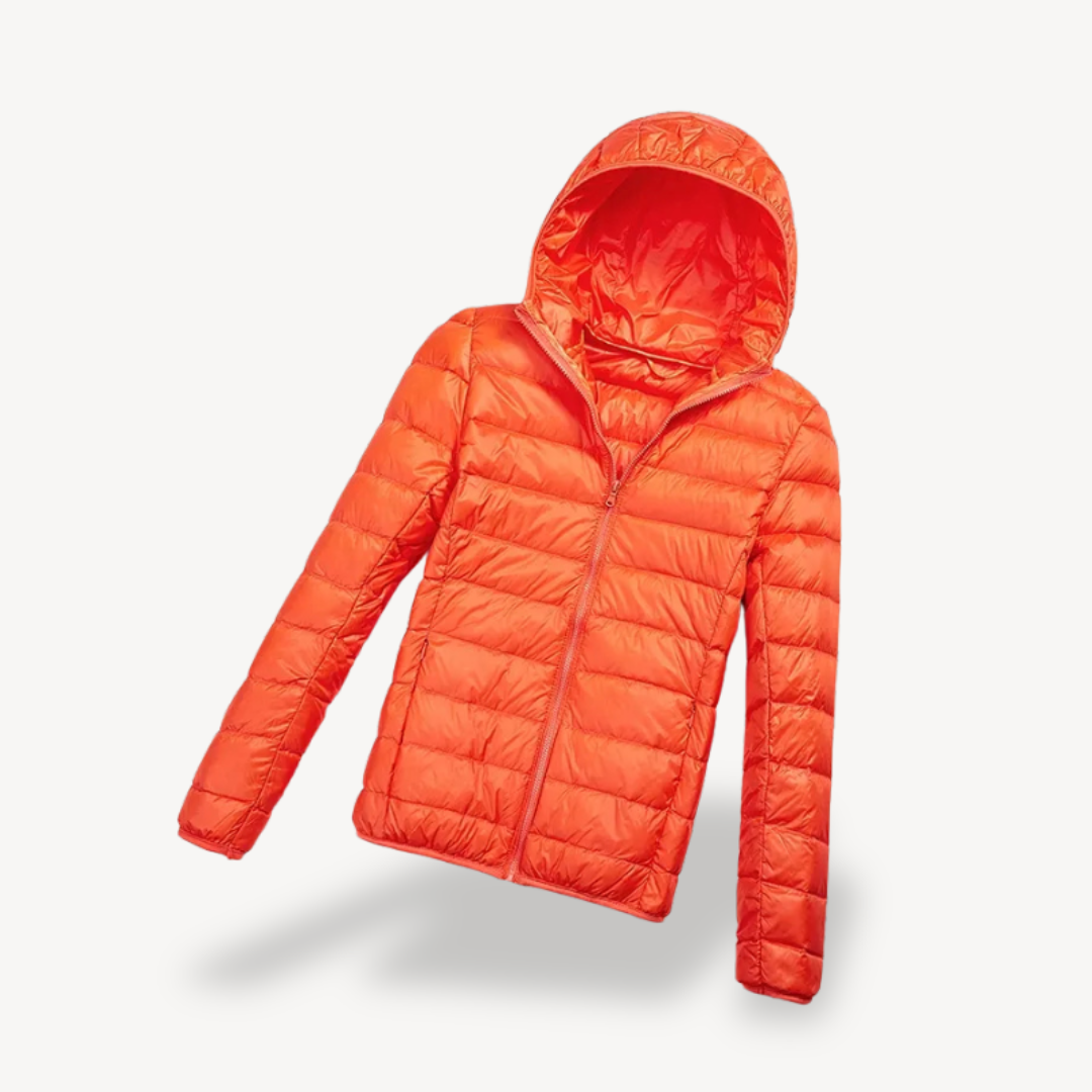 BerlinGlamour | Ultralichte pufferjas met capuchon voor dames 3