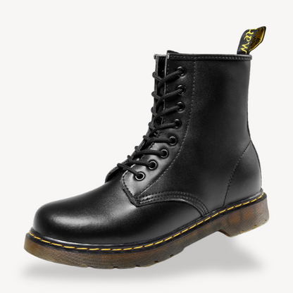 BerlinGlamour | Unisex leren combat boots – Robuuste enkellaarsjes met vetersluiting 0