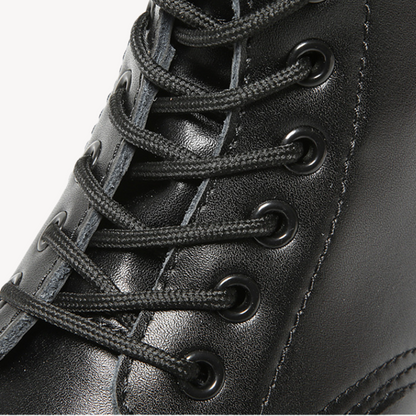 BerlinGlamour | Unisex leren combat boots – Robuuste enkellaarsjes met vetersluiting 8