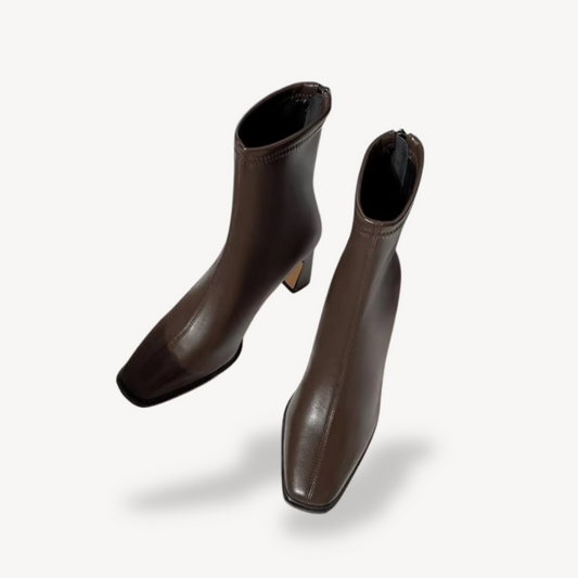 BerlinGlamour | Vintage enkellaarsjes met vierkante neus voor dames 0