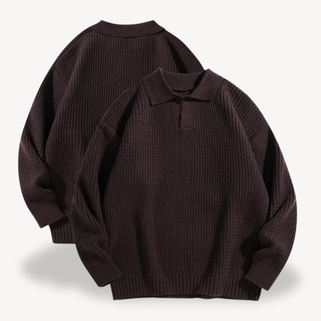 BerlinGlamour | Wafelgebreide polotrui voor heren 2