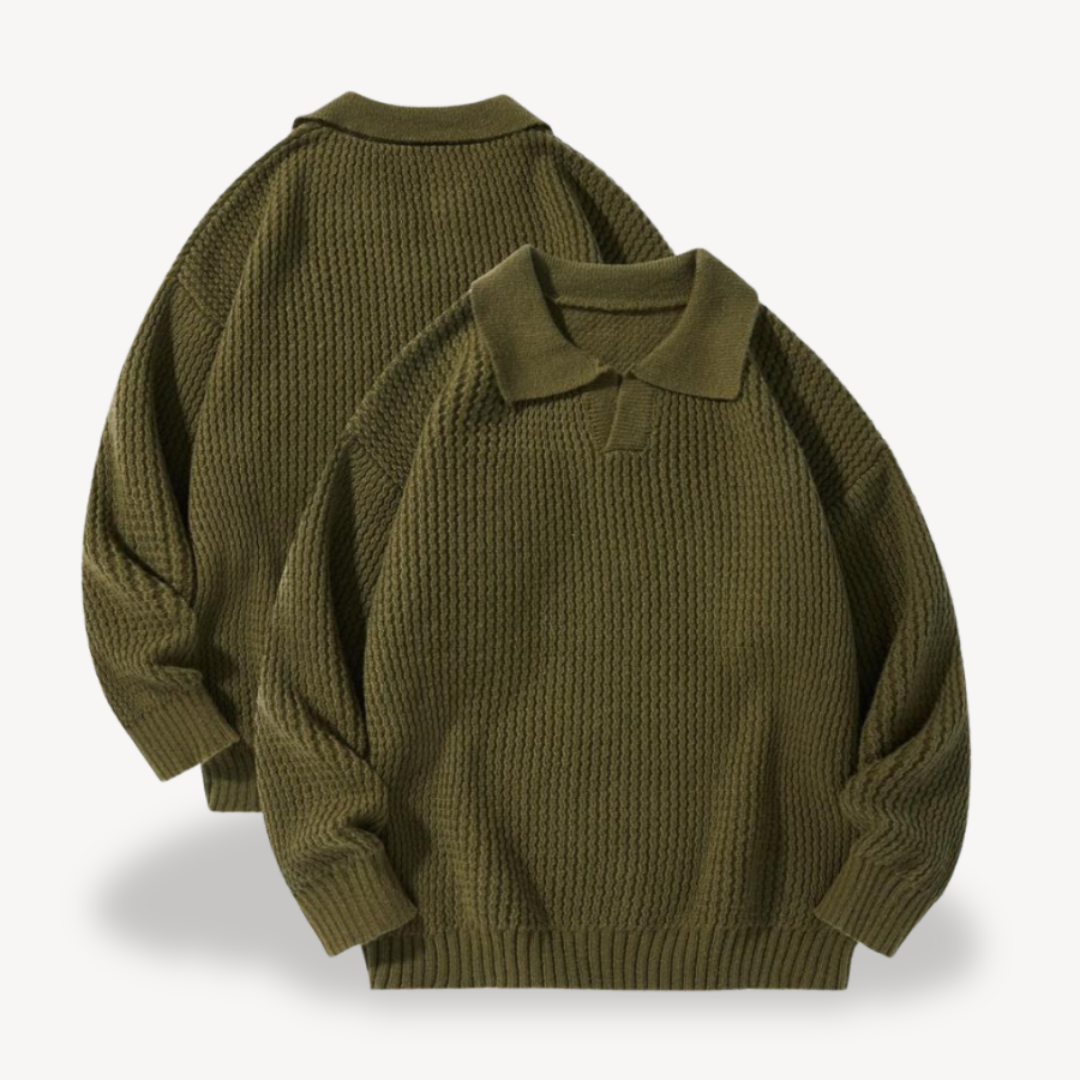 BerlinGlamour | Wafelgebreide polotrui voor heren 3