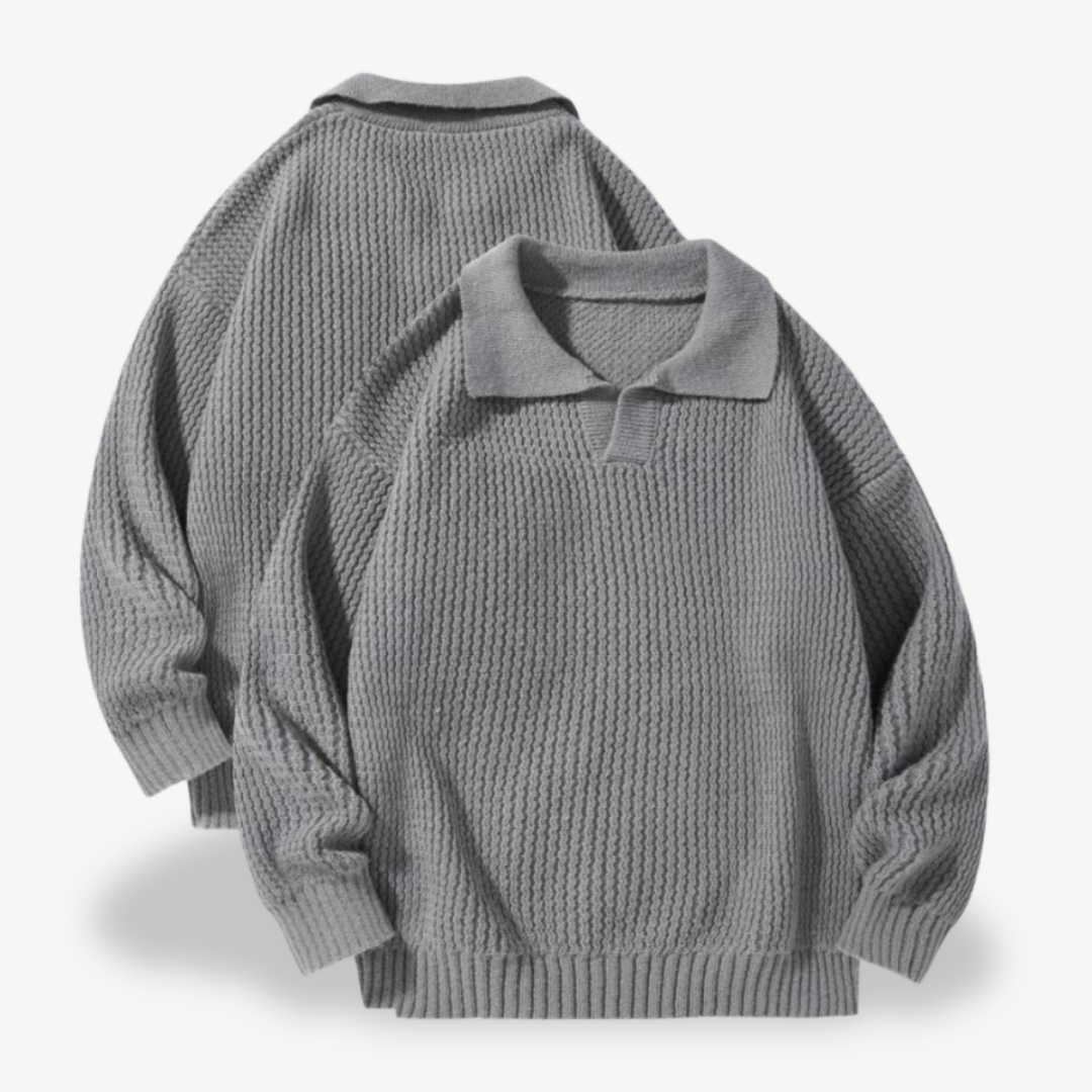 BerlinGlamour | Wafelgebreide polotrui voor heren 4