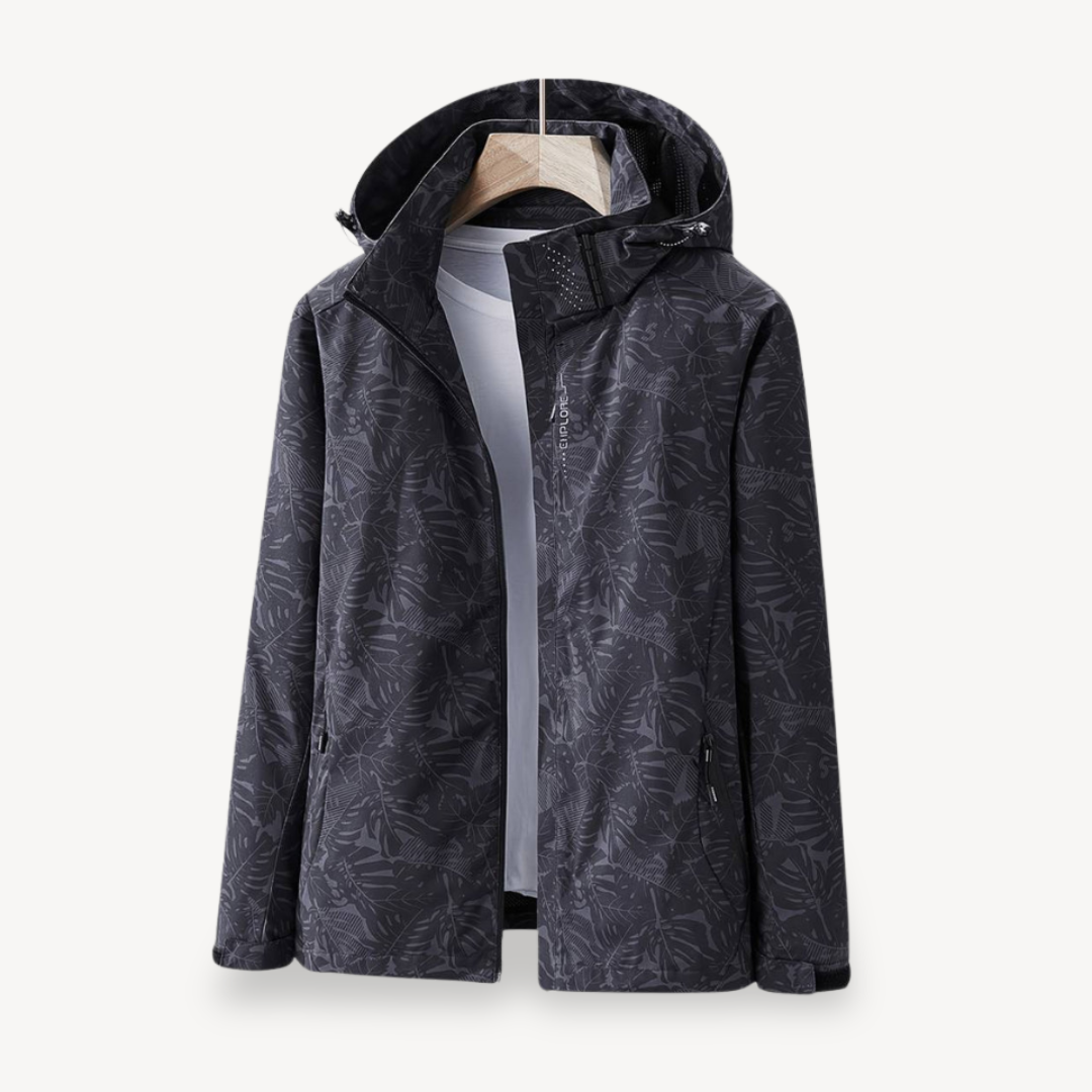 BerlinGlamour | Waterdichte jas voor dames met bladprint 0