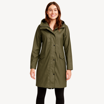 BerlinGlamour | Waterdichte regenjas met capuchon voor dames 1