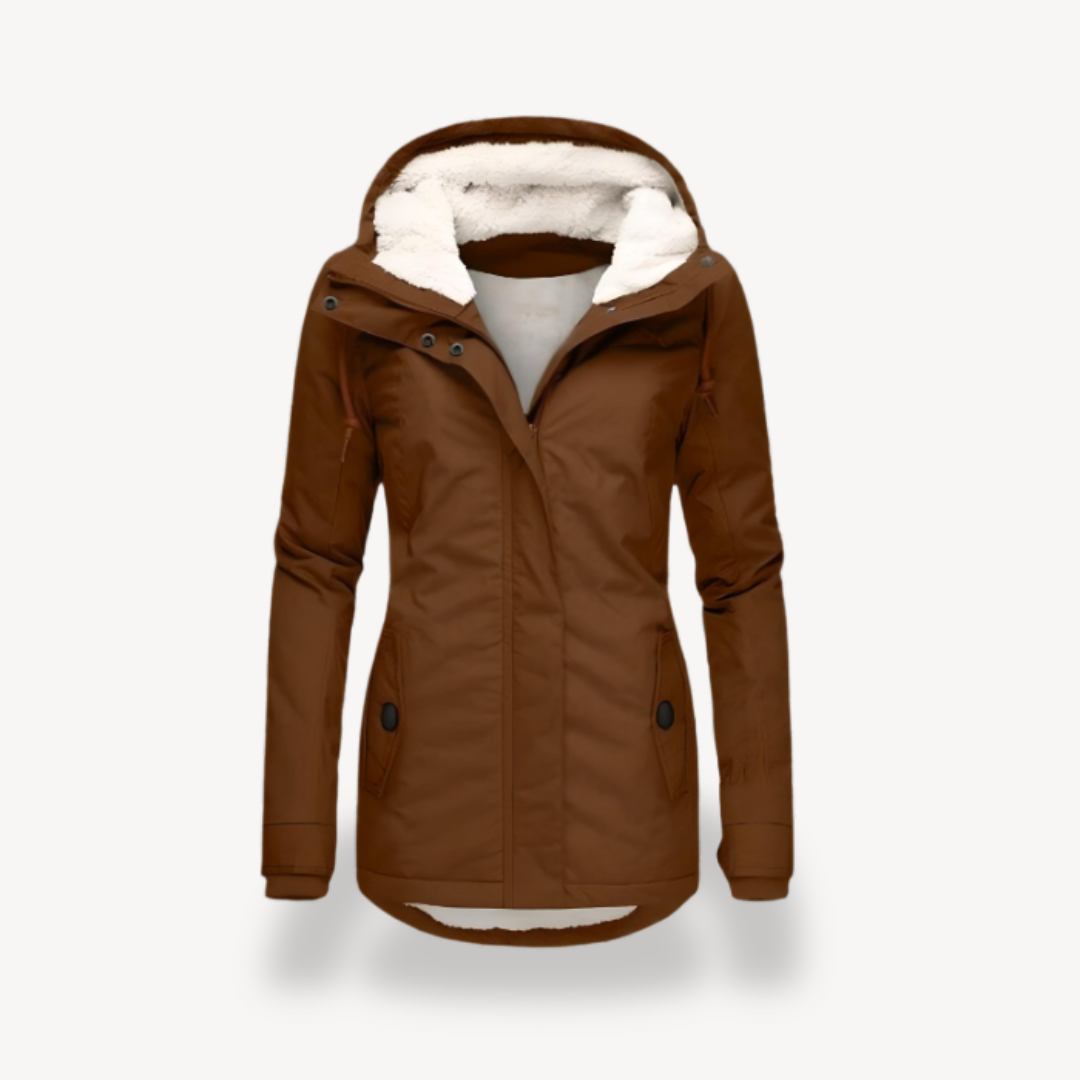 BerlinGlamour | Waterdichte winterjas met capuchon voor dames 3