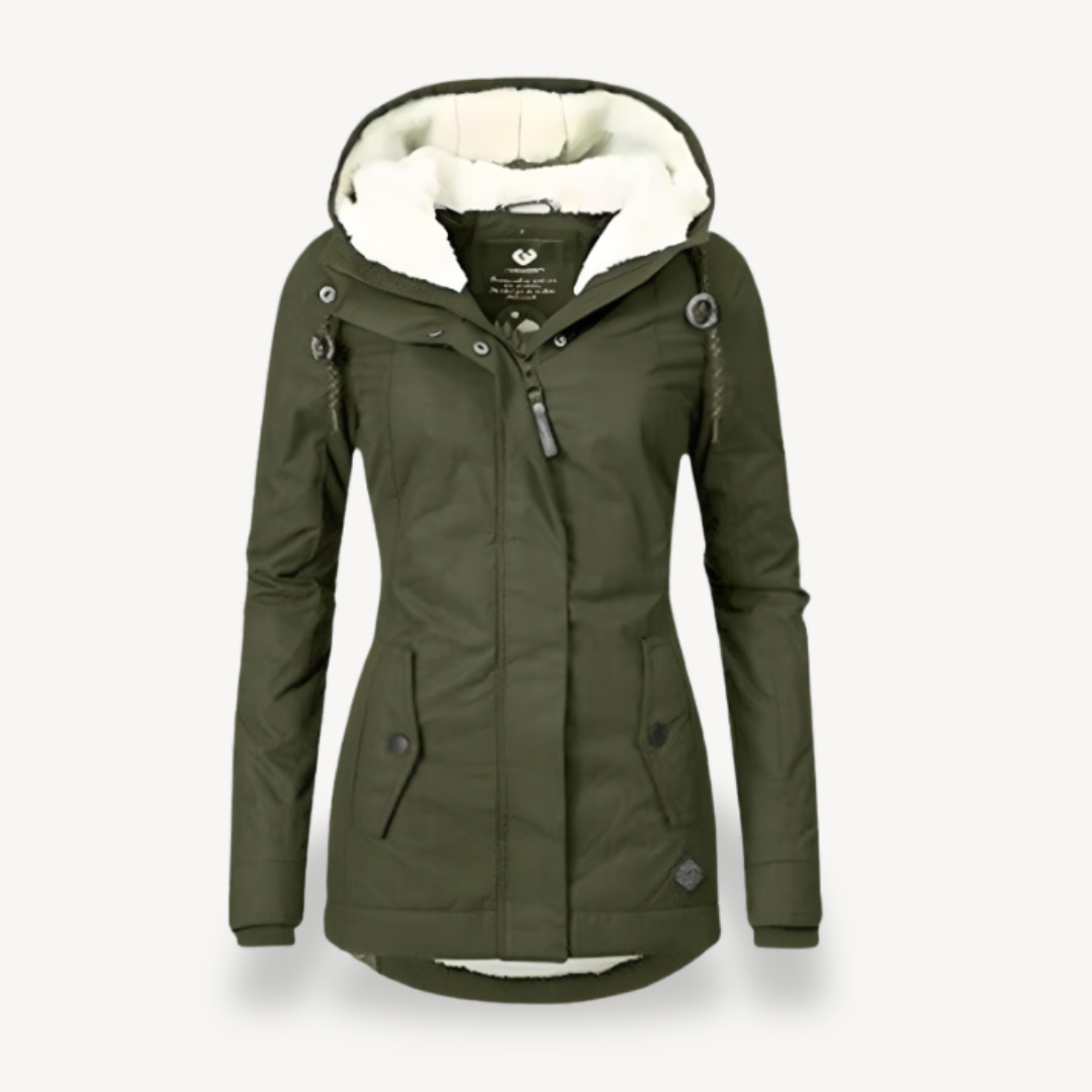 BerlinGlamour | Waterdichte winterjas met capuchon voor dames 4