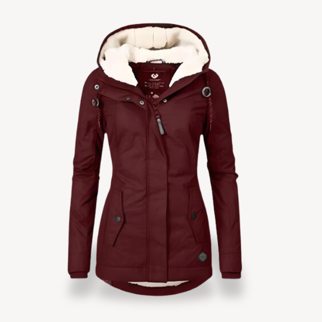 BerlinGlamour | Waterdichte winterjas met capuchon voor dames 5