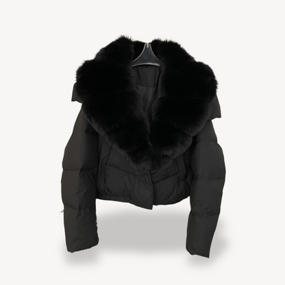 BerlinGlamour | Winterpufferjack voor dames met imitatiebontkraag 4