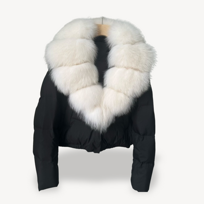 BerlinGlamour | Winterpufferjack voor dames met imitatiebontkraag 5