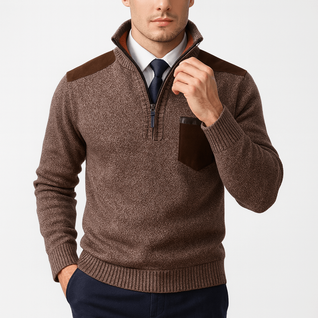 BerlinGlamour | Wollen trui met rits 1