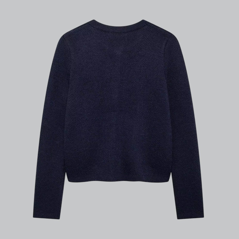 BerlinGlamour | Zacht gebreid vestje met gouden knopen 6