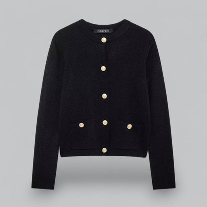 BerlinGlamour | Zacht gebreid vestje met gouden knopen 8