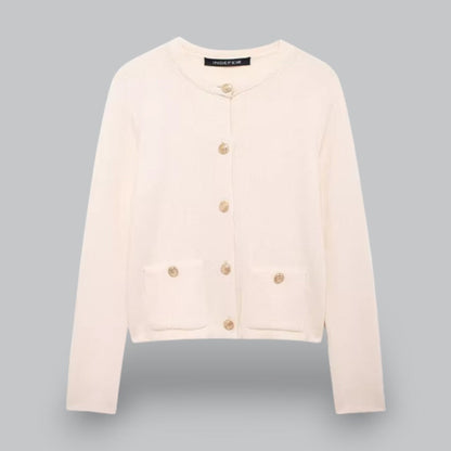 BerlinGlamour | Zacht gebreid vestje met gouden knopen 9