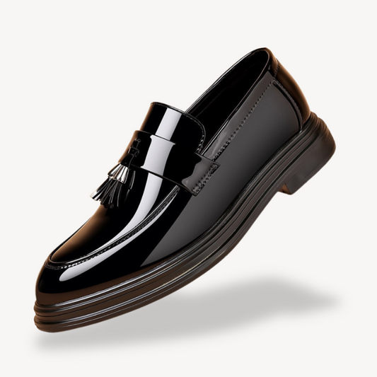 BerlinGlamour | Zwarte orthopedische loafers met kwastje voor heren 0