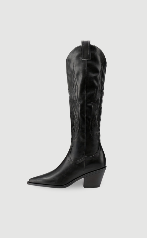 Zwart Cowboylaarzen van Leer Moderne Stijl - Mode Vibes