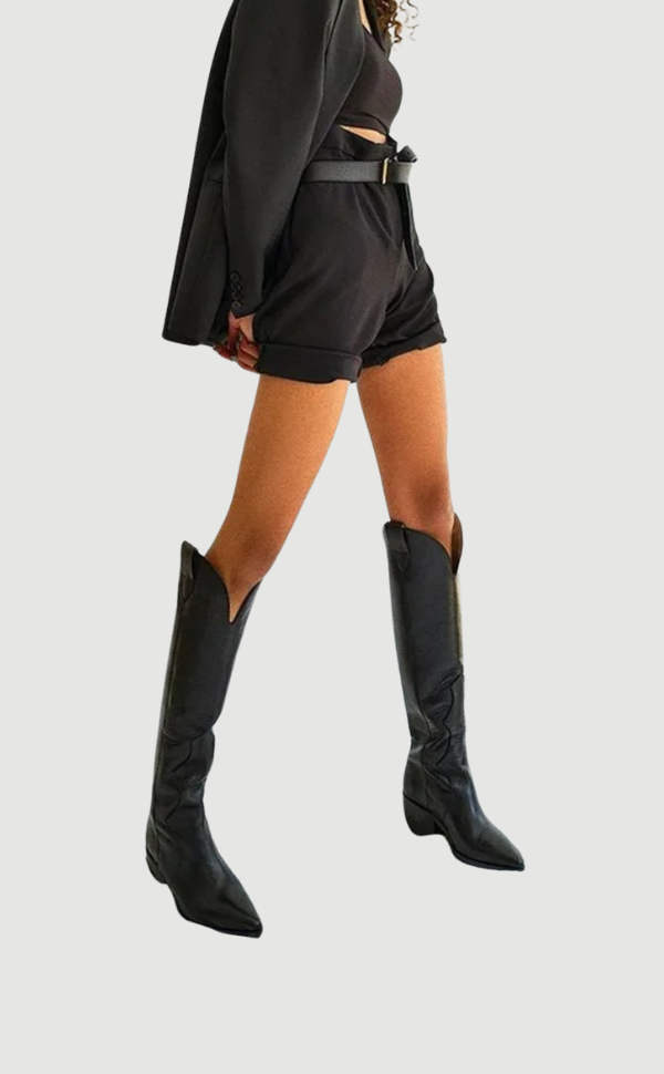 Zwart Cowboylaarzen van Leer Moderne Stijl