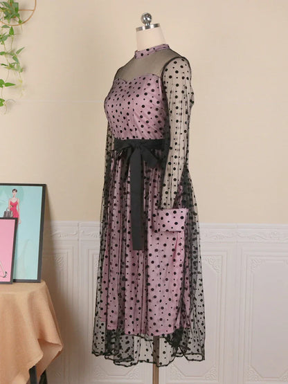 ModeMajesteit Grote Maat Prinses Jurk met See Through Design