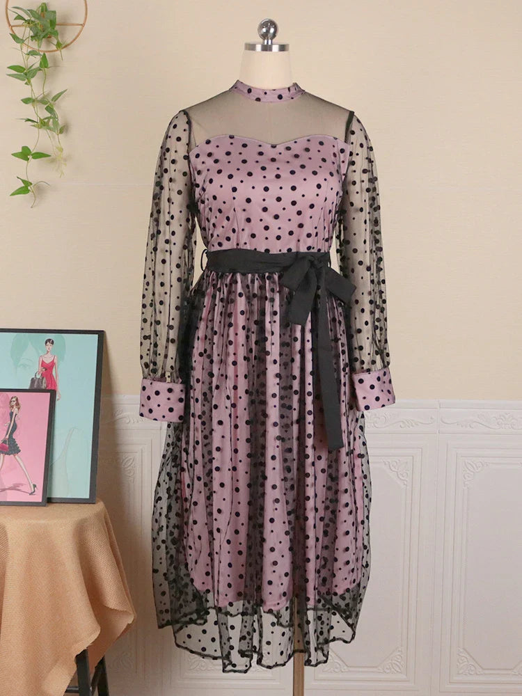 ModeMajesteit Grote Maat Prinses Jurk met See Through Design