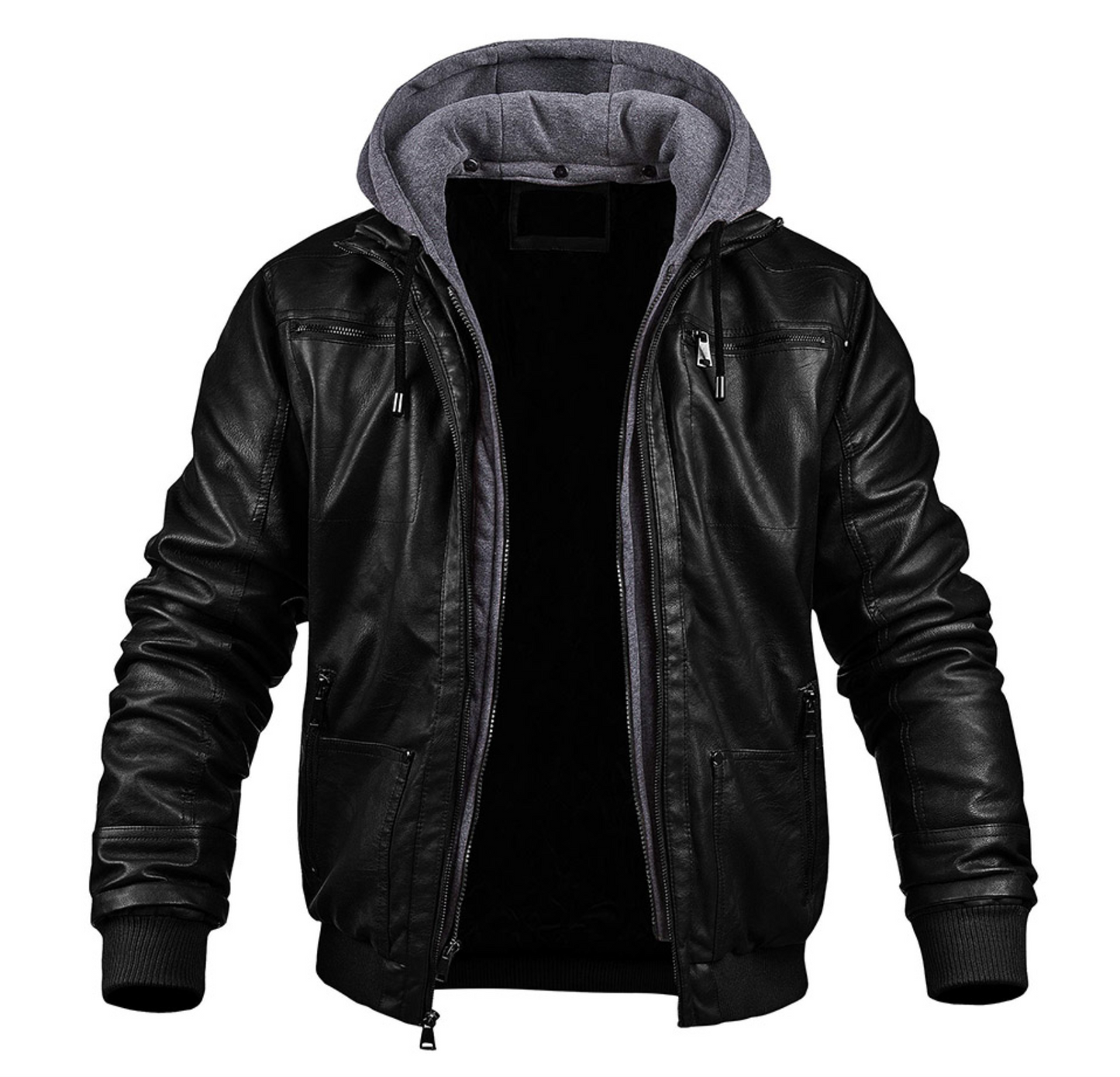 Leren Winterjas met Capuchon voor Heren