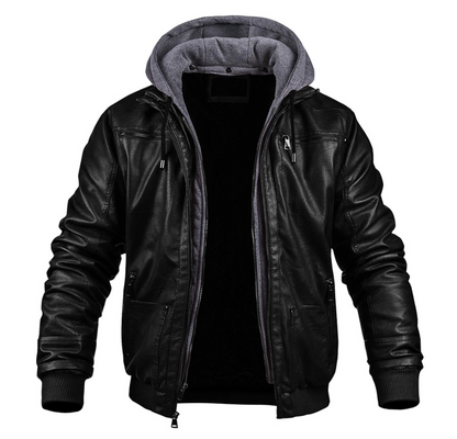 Leren Winterjas met Capuchon voor Heren