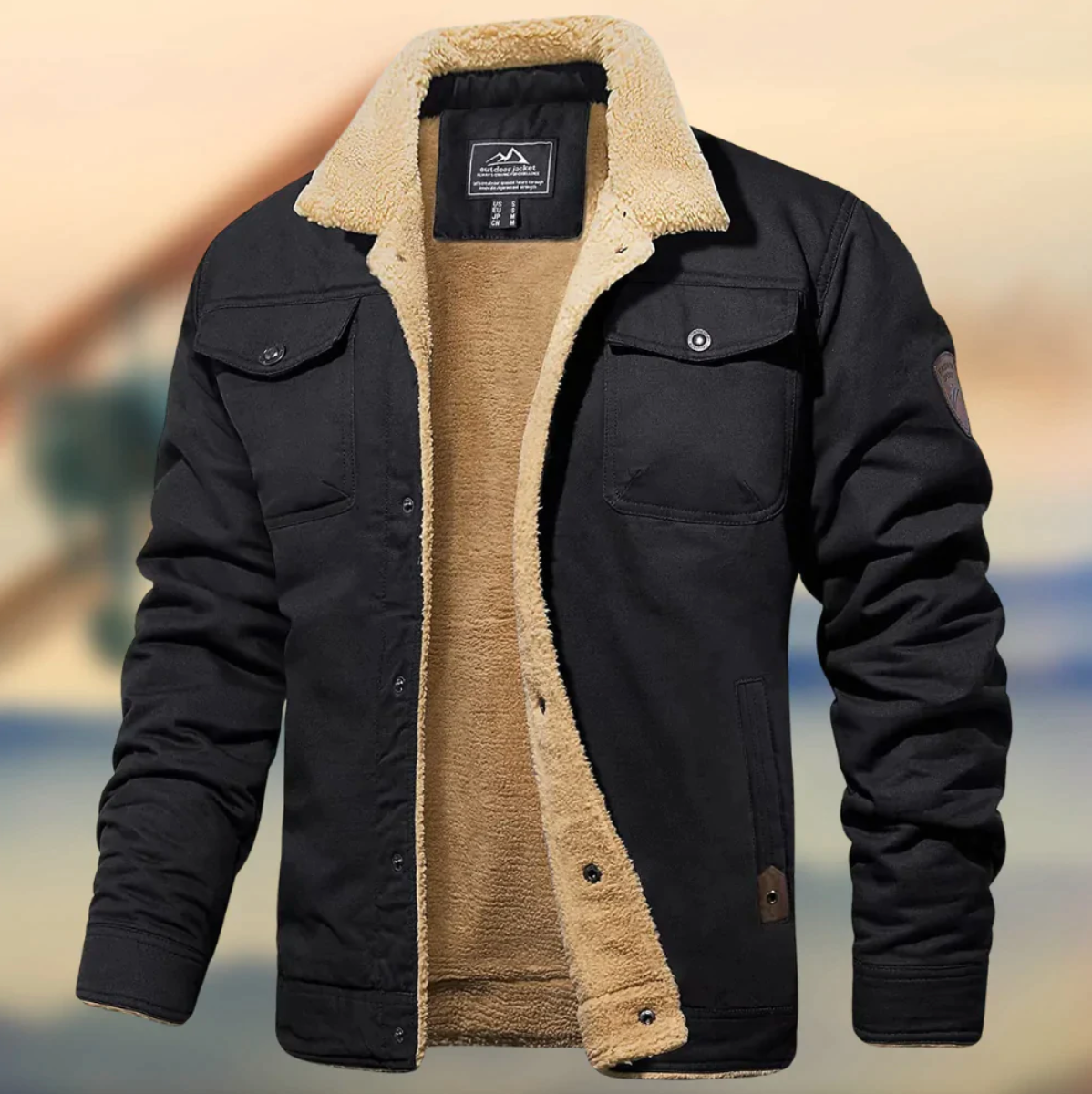 Heren Jas met Fleecevoering – Warme Outdoor Jas voor Herfst en Winter