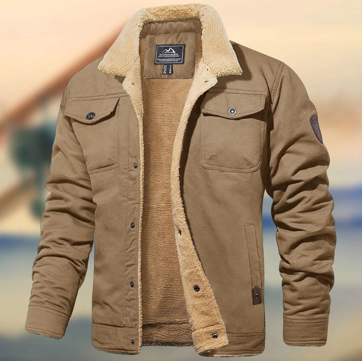 Heren Jas met Fleecevoering – Warme Outdoor Jas voor Herfst en Winter