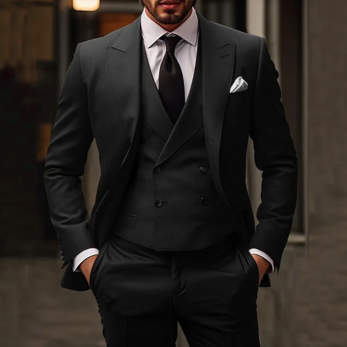 Herenpak 3-delig Slim Fit Blazer Gilet Broek - Mode Vibes