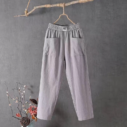 Linnen Broek Elastische Band Zomerse Fit
