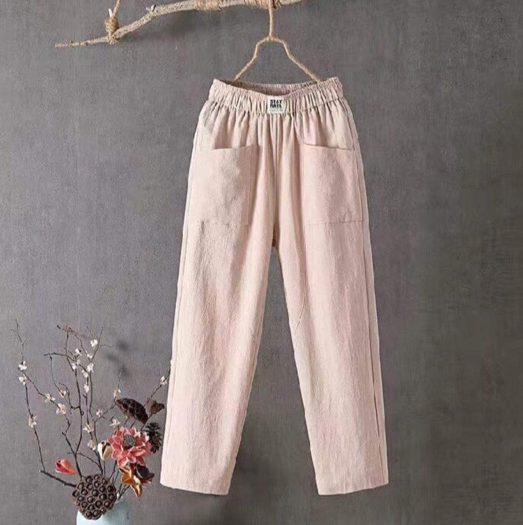Linnen Broek Elastische Band Zomerse Fit