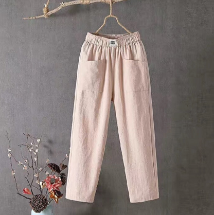 Linnen Broek Elastische Band Zomerse Fit