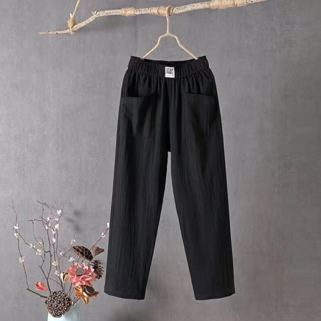 Linnen Broek Elastische Band Zomerse Fit