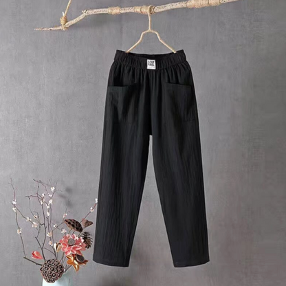 Linnen Broek Elastische Band Zomerse Fit