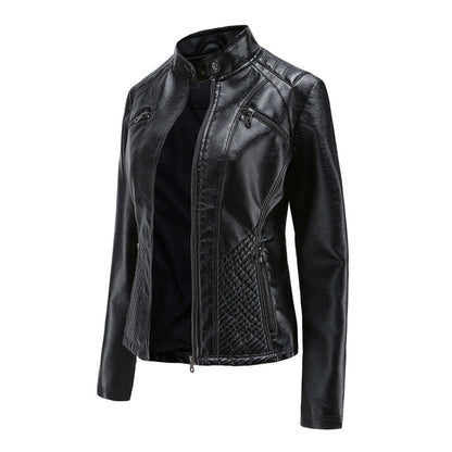 Dames Leren Jas met Tijdloze Elegante Look
