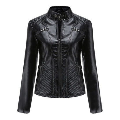 Dames Leren Jas met Tijdloze Elegante Look