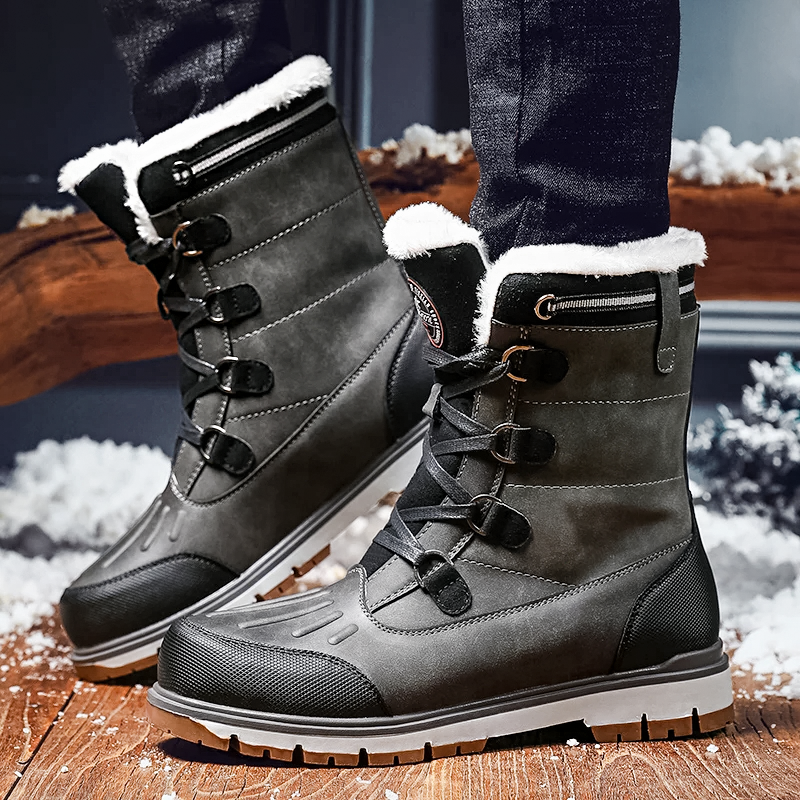 Heren Winterlaarzen – Warme Gevoerde Sneeuwschoenen met Antislipzool