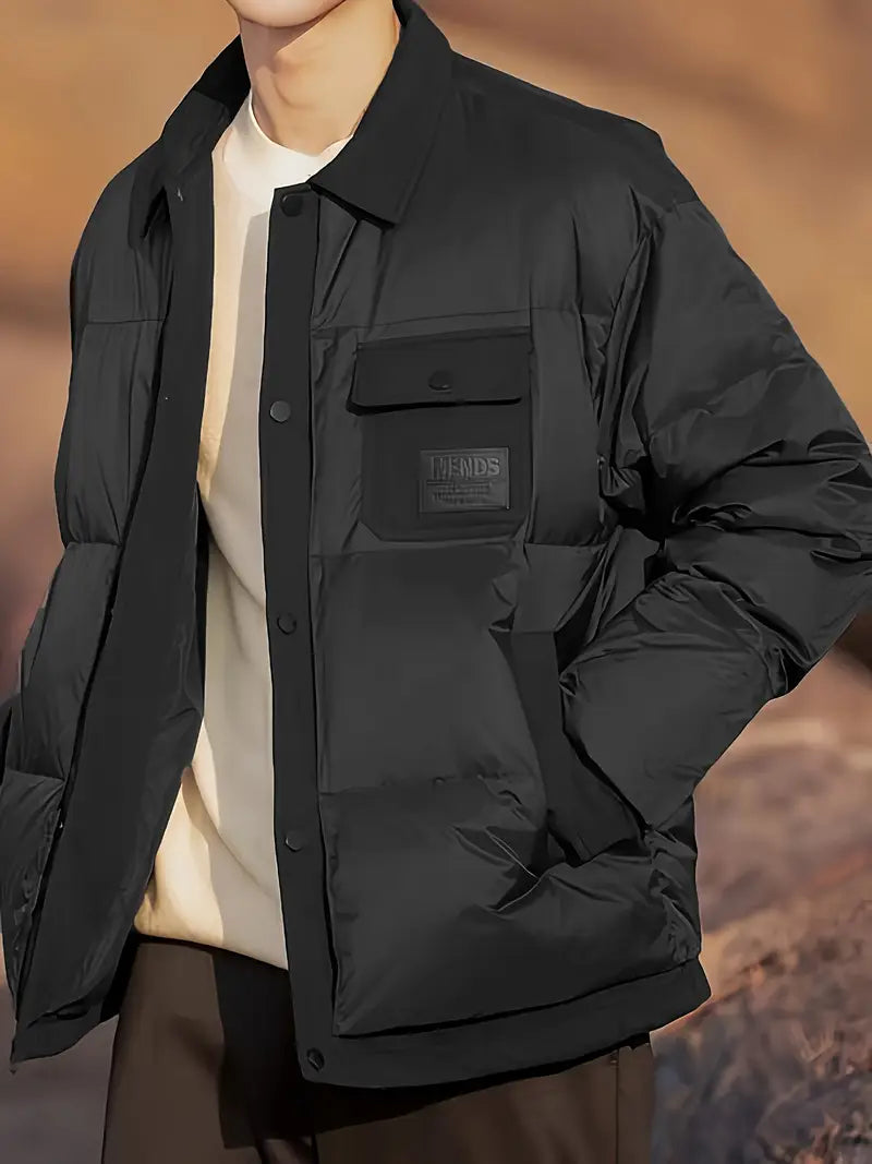 Herenshirtjas Gewatteerd Warm Minimalistisch Design
