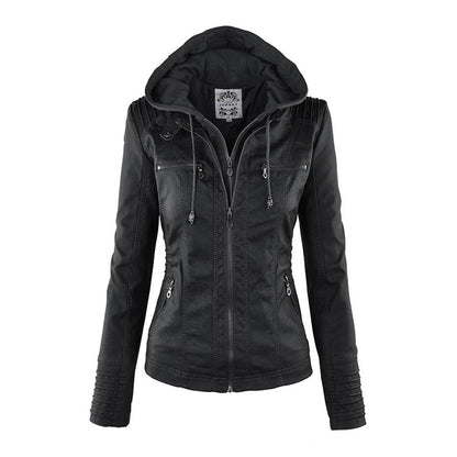Liliana | Giacca in pelle con cappuccio