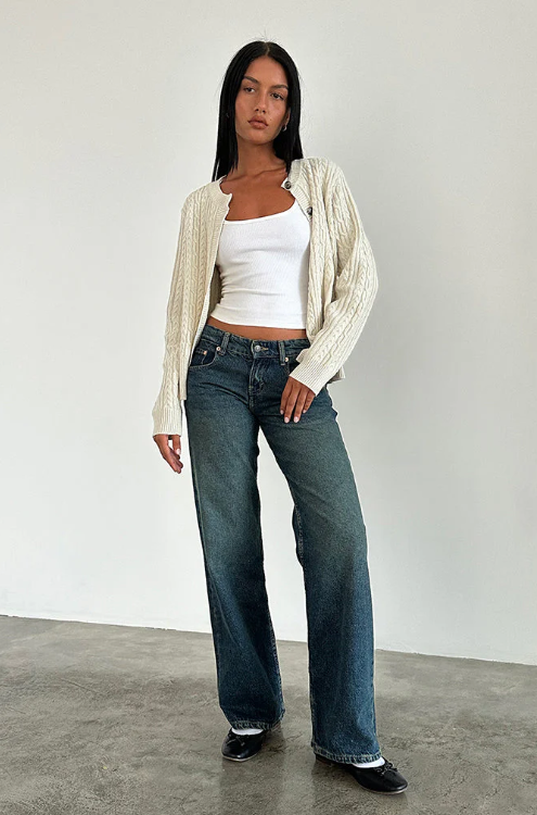 Roxy Low-Rise Jeans Comfortabel Stretch Denim Y2K Stijl