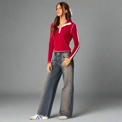 Roxy Low-Rise Jeans Comfortabel Stretch Denim Y2K Stijl