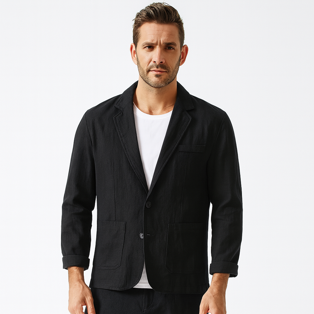 Blazer met reverskraag en opgerolde mouwen