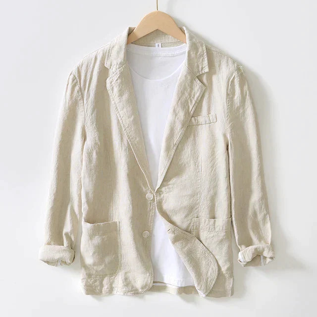 Blazer voor Heren met Reverskraag en Opgerolde Mouwen - Mode Vibes