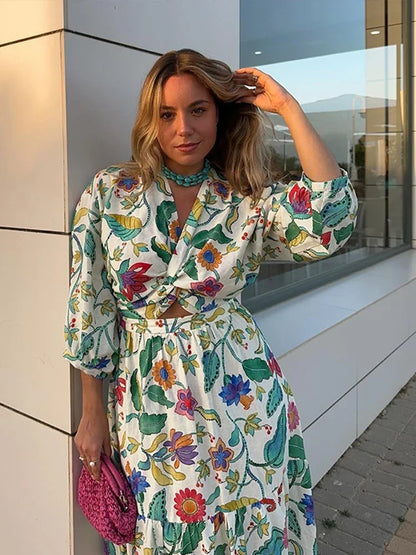 Zomergloed Bloemenprint Maxi Jurk