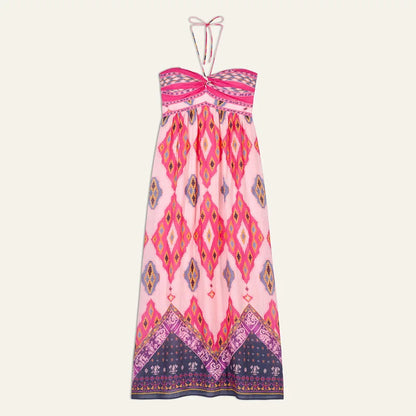 Gleeter Glamour Floral Halter Dress