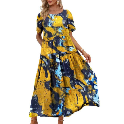 Stijlvolle Boho Losse Jurk met Zakken